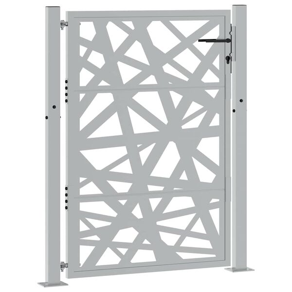 vidaXL Portail de jardin 100x125 cm en acier patin&eacute;, design l&eacute;ger