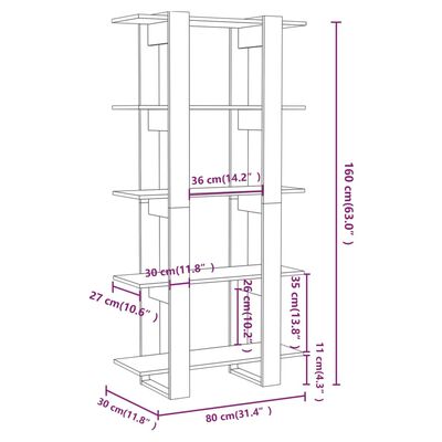 vidaXL Bibliothèque/séparateur de pièce chêne sonoma bois d'ingénierie