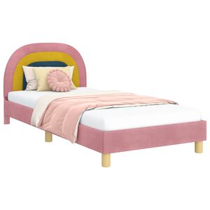 vidaXL Cadre de lit pour enfants avec t&ecirc;te de lit Rose 80 x 200 cm