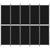 vidaXL Cloison de s&eacute;paration 5 panneaux Noir 250x220 cm Tissu