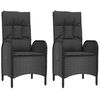 vidaXL Chaises d'ext&eacute;rieur lot de 2 R&eacute;sine tress&eacute;e Noir