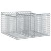 vidaXL Lit sur&eacute;lev&eacute; gabion Argent&eacute;