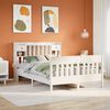 vidaXL Cadre de lit sans matelas blanc 140x190 cm bois de pin massif