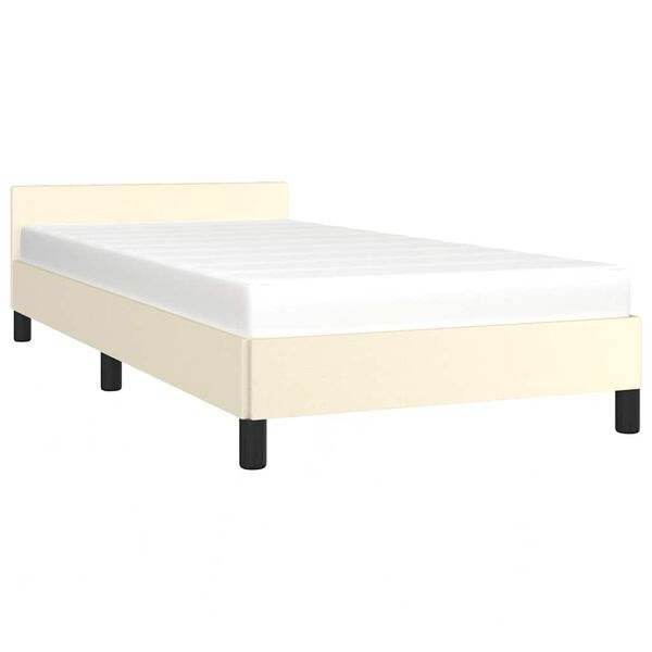 vidaXL Cadre de lit avec t&ecirc;te de lit sans matelas cr&egrave;me 80x200 cm