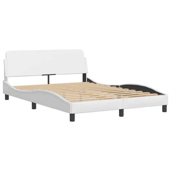 vidaXL Cadre de lit sans matelas Zadar blanc 140x200 cm similicuir