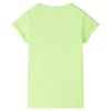 T-shirt pour enfants jaune n&eacute;on 104