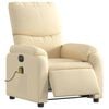 vidaXL Fauteuil inclinable de massage &eacute;lectrique cr&egrave;me tissu