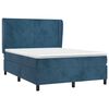 vidaXL Sommier &agrave; lattes de lit et matelas Bleu fonc&eacute; 140x190cm Velours
