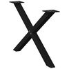vidaXL Pieds de table basse en forme de X, 2 pièces, noir, 70 x (42-43) cm, acier