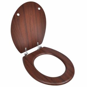 vidaXL Si&egrave;ge de toilette avec Couvercle MDF Design simple Marron