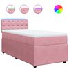 vidaXL Sommier &agrave; lattes de lit avec matelas Rose 100x200 cm Velours
