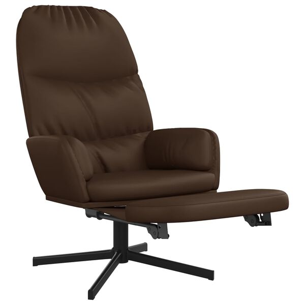 vidaXL Chaise de relaxation avec repose-pieds Marron Similicuir