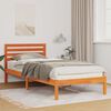 vidaXL Cadre de lit avec t&ecirc;te de lit Brun cire 80 x 220 cm Pin massif