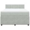 vidaXL Sommier &agrave; lattes de lit et matelas Gris clair 160x200cm Velours
