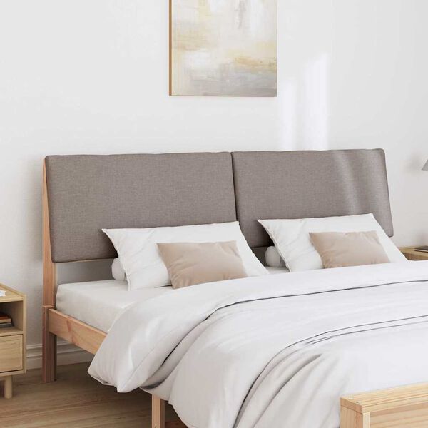 vidaXL T&ecirc;te de lit capitonn&eacute;e Taupe 200 cm Pin massif