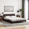 vidaXL Lit avec matelas Dover marron fonc&eacute; 160x200 cm tissu
