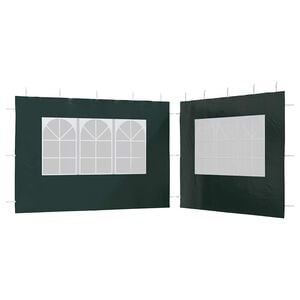 vidaXL Paroi de tente de r&eacute;ception 2 pcs avec fen&ecirc;tre PE Vert