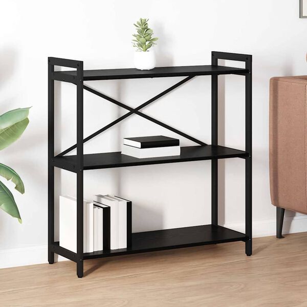 vidaXL &Eacute;tag&egrave;re Ch&ecirc;ne noir 80 x 30 x 85 cm Bois d'ing&eacute;nierie