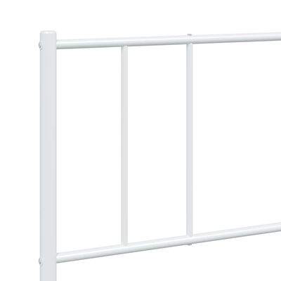 vidaXL Cadre de lit métal sans matelas et tête de lit blanc 183x213 cm