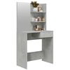 vidaXL Coiffeuse avec miroir Gris b&eacute;ton 74,5x40x141 cm