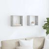 vidaXL &Eacute;tag&egrave;res cube murales 2 pcs Gris b&eacute;ton 30x15x30 cm