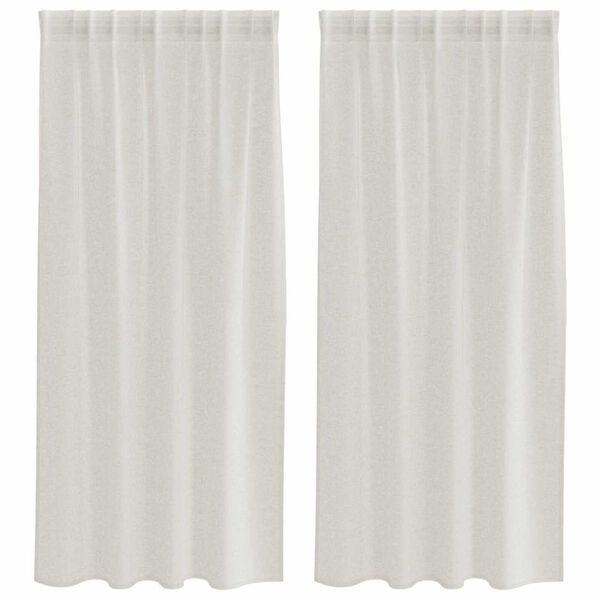 vidaXL Rideau en Voile 2 pcs Cr&egrave;me 175 x 140 cm Polyester