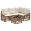 vidaXL Ensemble de canap&eacute; de jardin 5 pcs Beige polyrotin