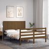 vidaXL Cadre de lit sans matelas marron miel 140x190 cm bois massif