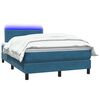 vidaXL Sommier &agrave; lattes de lit et matelas et LED bleu fonc&eacute; 120x210cm velours