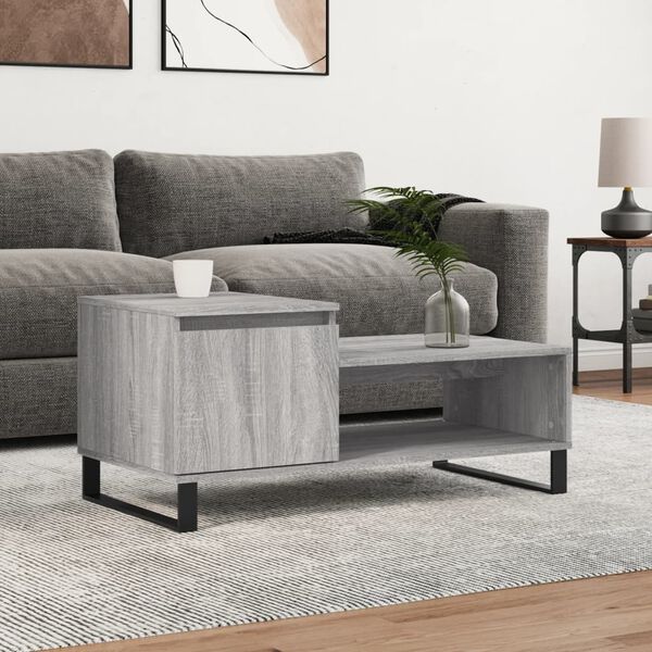 vidaXL Table basse Sonoma gris 100x50x45 cm Bois d'ing&eacute;nierie