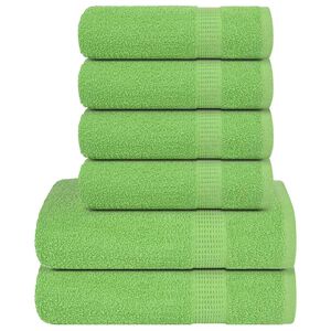 vidaXL Ensemble de serviettes FROGN 6 pcs vert pomme 360 g/m&sup2;
