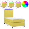 vidaXL Sommier &agrave; lattes de lit avec matelas et LED Vert 90x200cm Tissu