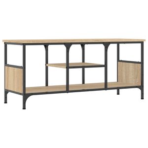 vidaXL Meuble TV ch&ecirc;ne sonoma 100x35x45 cm bois d'ing&eacute;nierie et fer