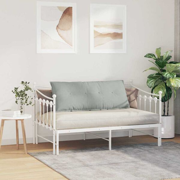 vidaXL Coussin de Dos Gris clair 120 x 50 cm Tissu en velours c&ocirc;tel&eacute;