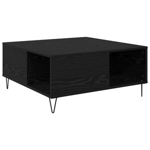 vidaXL Table basse Ch&ecirc;ne noir 80 x 80 x 36,5 cm Bois d'ing&eacute;nierie