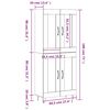 vidaXL Buffet haut Ch&ecirc;ne sonoma 69,5x34x180 cm Bois d'ing&eacute;nierie