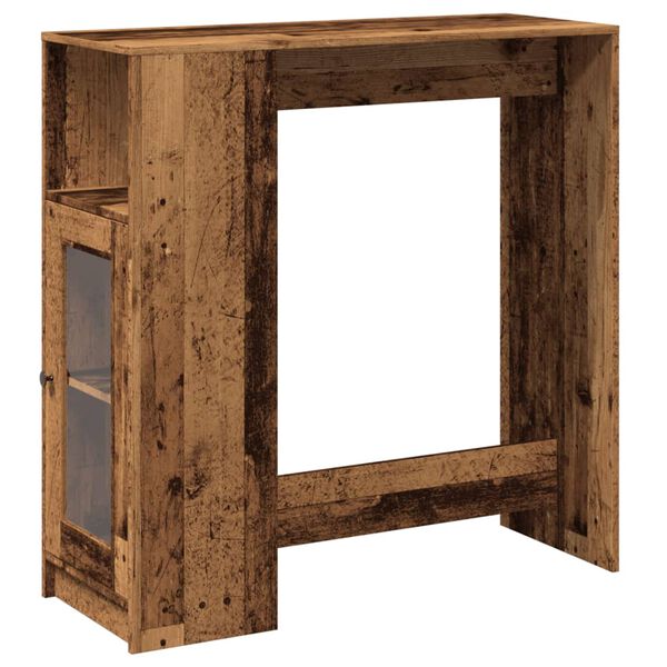 vidaXL Table de bar avec &eacute;tag&egrave;res vieux bois bois d'ing&eacute;nierie