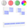 vidaXL Ensemble de meubles TV muraux 6 pcs avec lumi&egrave;res LED blanc