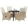 vidaXL Ensemble de salle &agrave; manger pour jardin 5 pcs Beige polyrotin