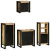vidaXL Ensemble de mobilier de salle de bain 4 pc Marron et Noir