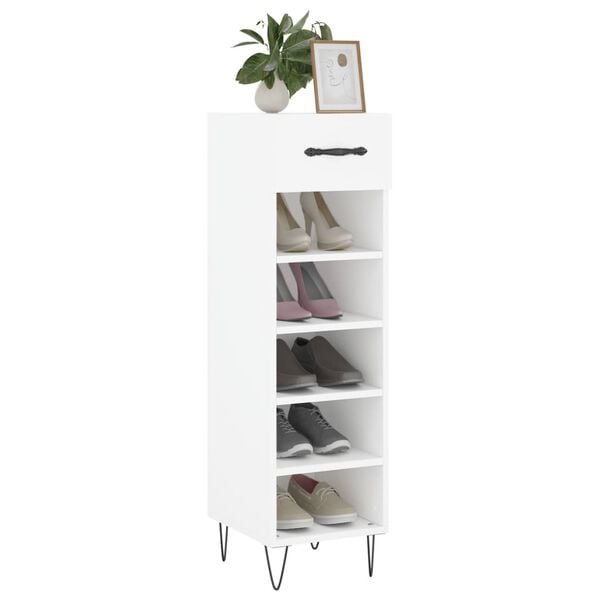vidaXL Armoire &agrave; chaussures blanc 30x35x105 cm bois d'ing&eacute;nierie