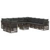 vidaXL Ensemble de canap&eacute; de jardin 12 pc Gris polyrotin
