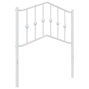 vidaXL T&ecirc;te de lit m&eacute;tal blanc 75 cm