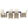 vidaXL Ensemble de salle &agrave; manger pour jardin 7 pcs Beige polyrotin
