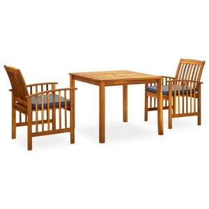 vidaXL Ensemble &agrave; manger de jardin 3 pcs et coussins Acacia solide