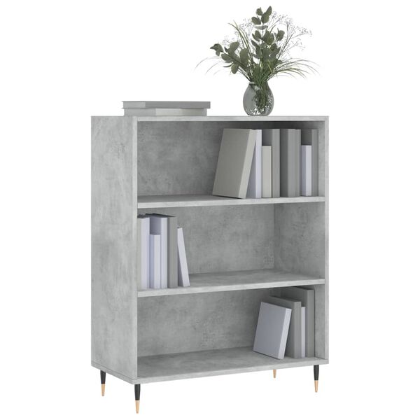 vidaXL Biblioth&egrave;que gris b&eacute;ton 69,5x32,5x90 cm bois d'ing&eacute;nierie
