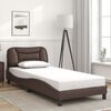 vidaXL Cadre de lit avec LED sans matelas Hvar marron 90x190 cm