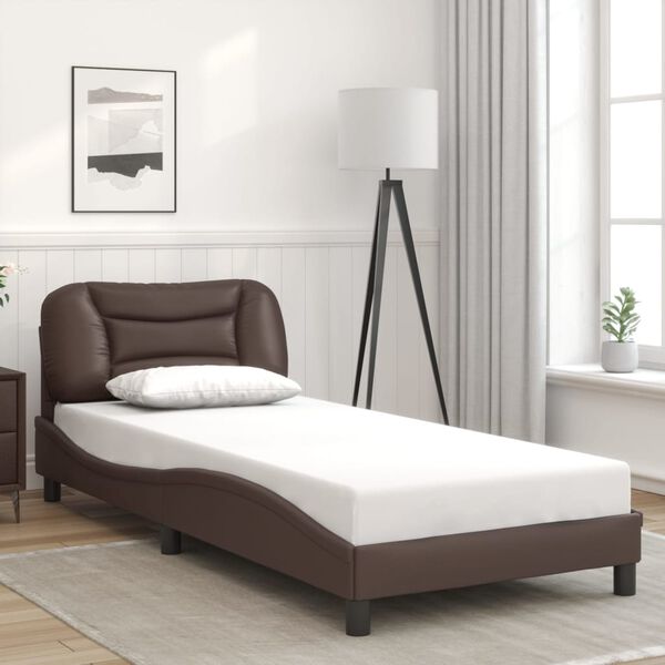 vidaXL Cadre de lit avec LED sans matelas Hvar marron 90x190 cm