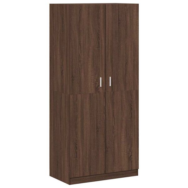 vidaXL Garde-robe Ch&ecirc;ne marron 90x52x200 cm Bois d'ing&eacute;nierie