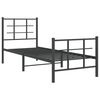 vidaXL Cadre de lit métal sans matelas avec pied de lit noir 75x190 cm